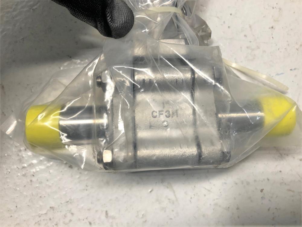 Habonim 1" Weld Sanitary Ball Valve, Extended, Stainless, #48-6666AT/ETO-G24